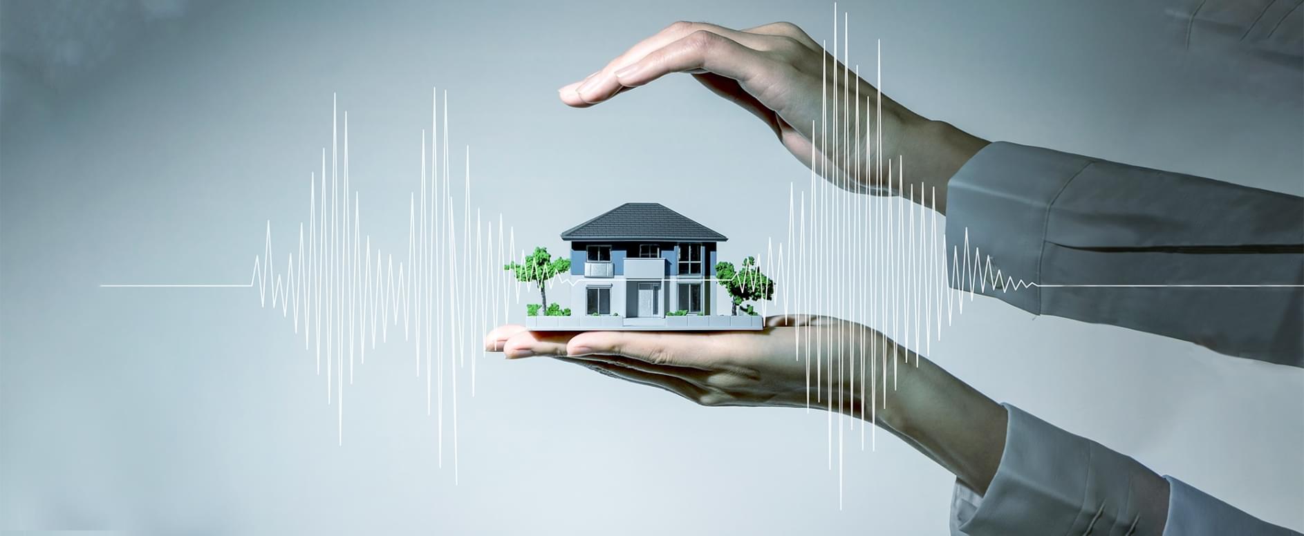 地震に強い設計の住宅模型